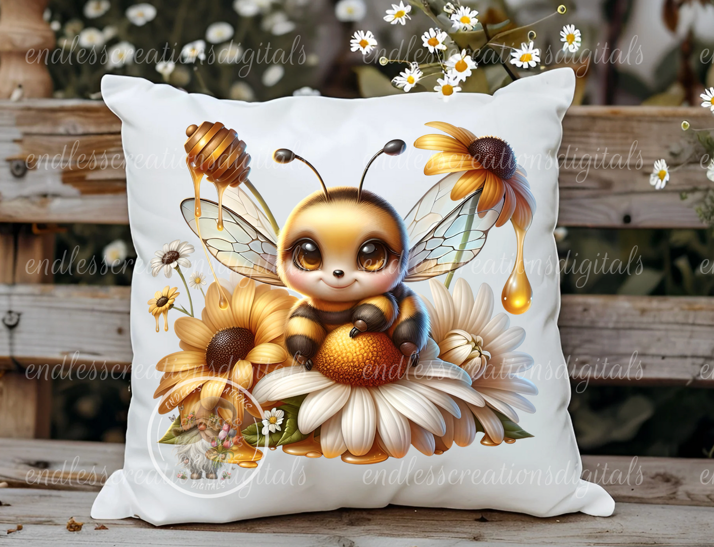 SUMMER FLORAL BEES SET OF 6 TRANSPARENCIES