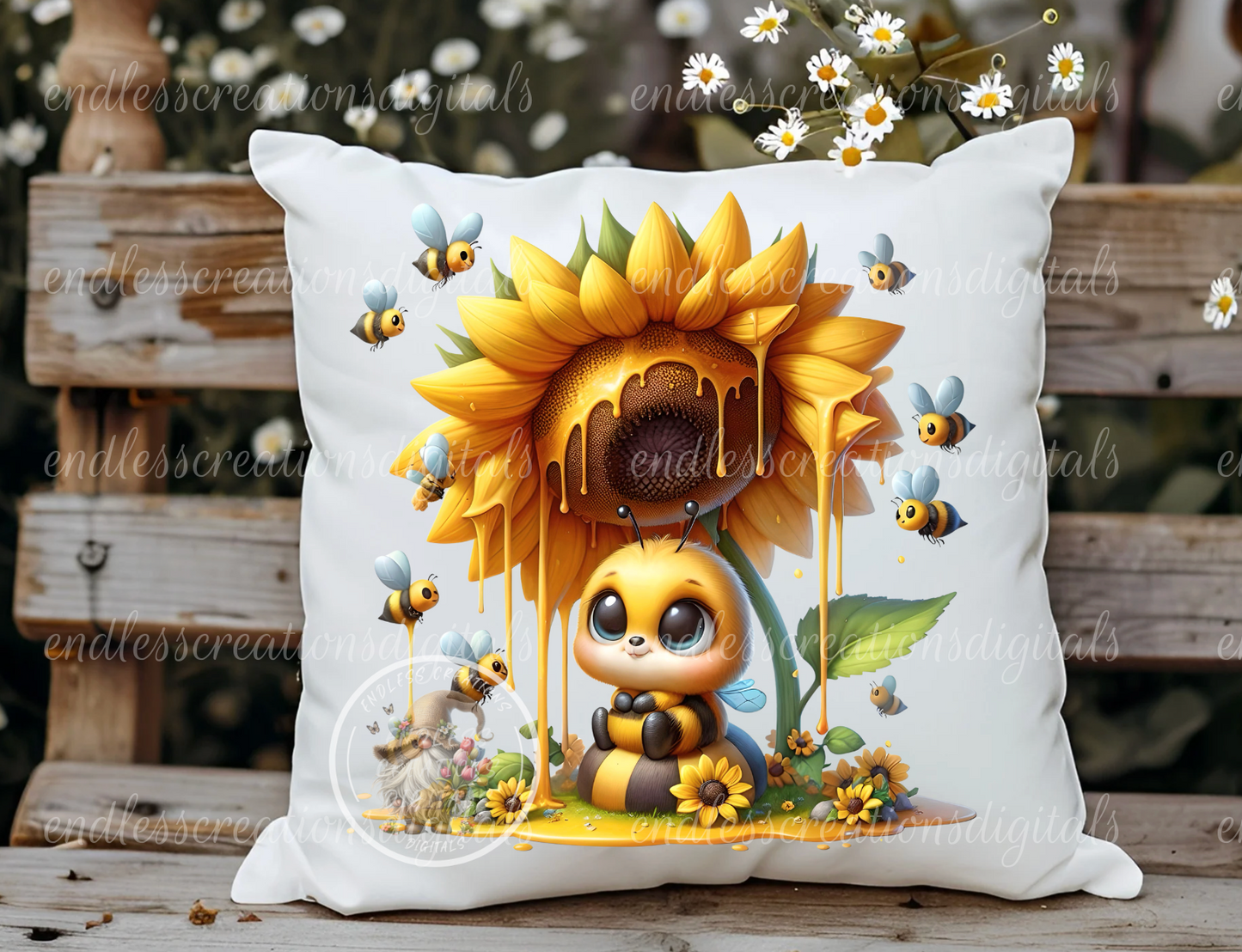 SUMMER FLORAL BEES SET OF 6 TRANSPARENCIES
