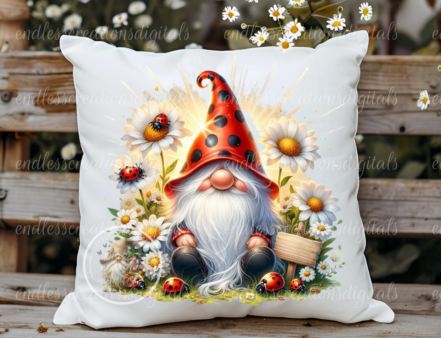 HOME SWEET HOME LADYBUG GNOME TRANSPARENCIES