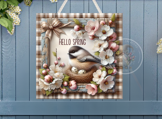 HELLO SPRING CHERRY BLOSSOM BUNDLE OF 6 WITH TEXT