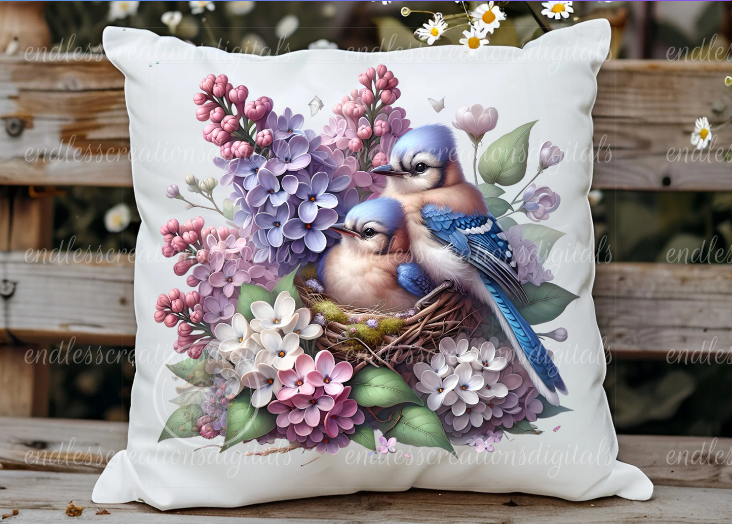 SPRING LILACS BLUEJAYS BUNDLE OF 6 WITH TEXT