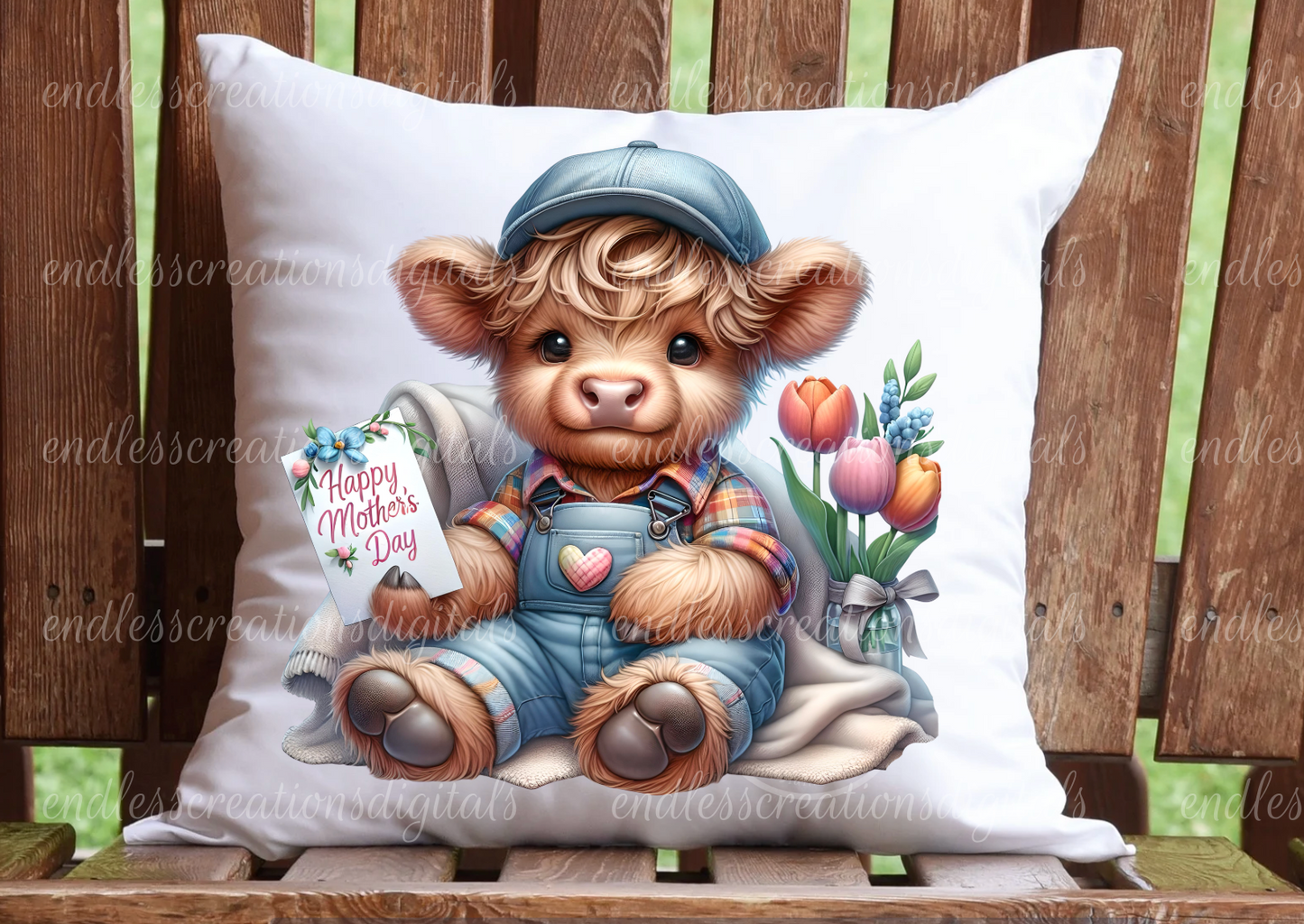 MOTHERS DAY HIGHLAND COWS SET OF 6 TRANSPARENCIES