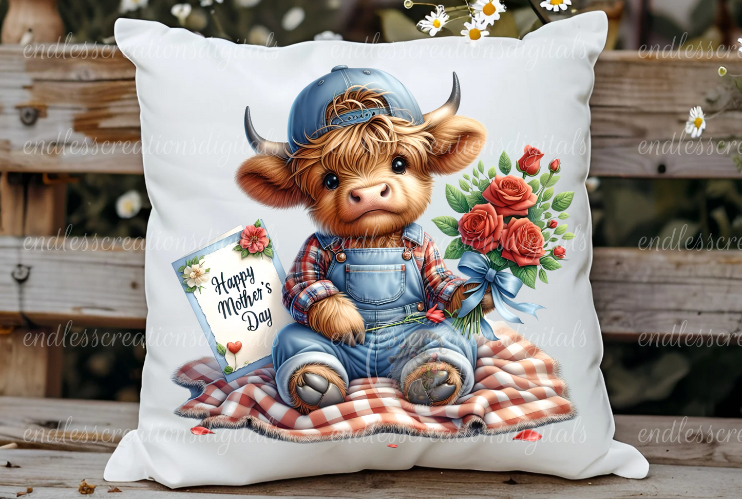 MOTHERS DAY HIGHLAND COWS SET OF 6 TRANSPARENCIES