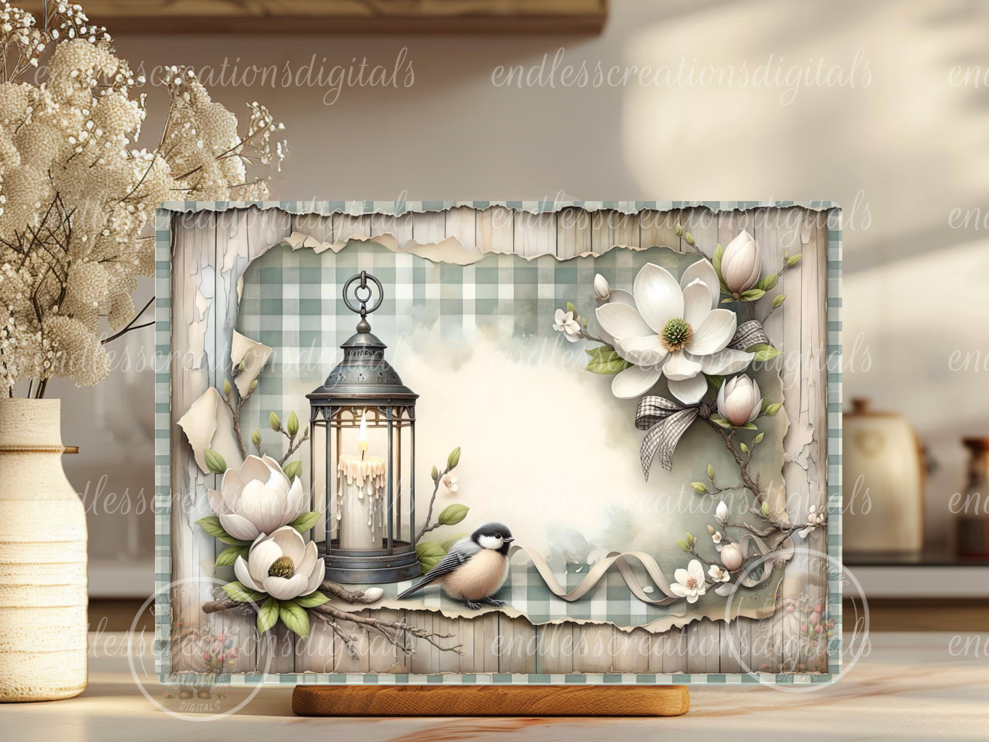 MAGNOLIA FLORAL LANTERN