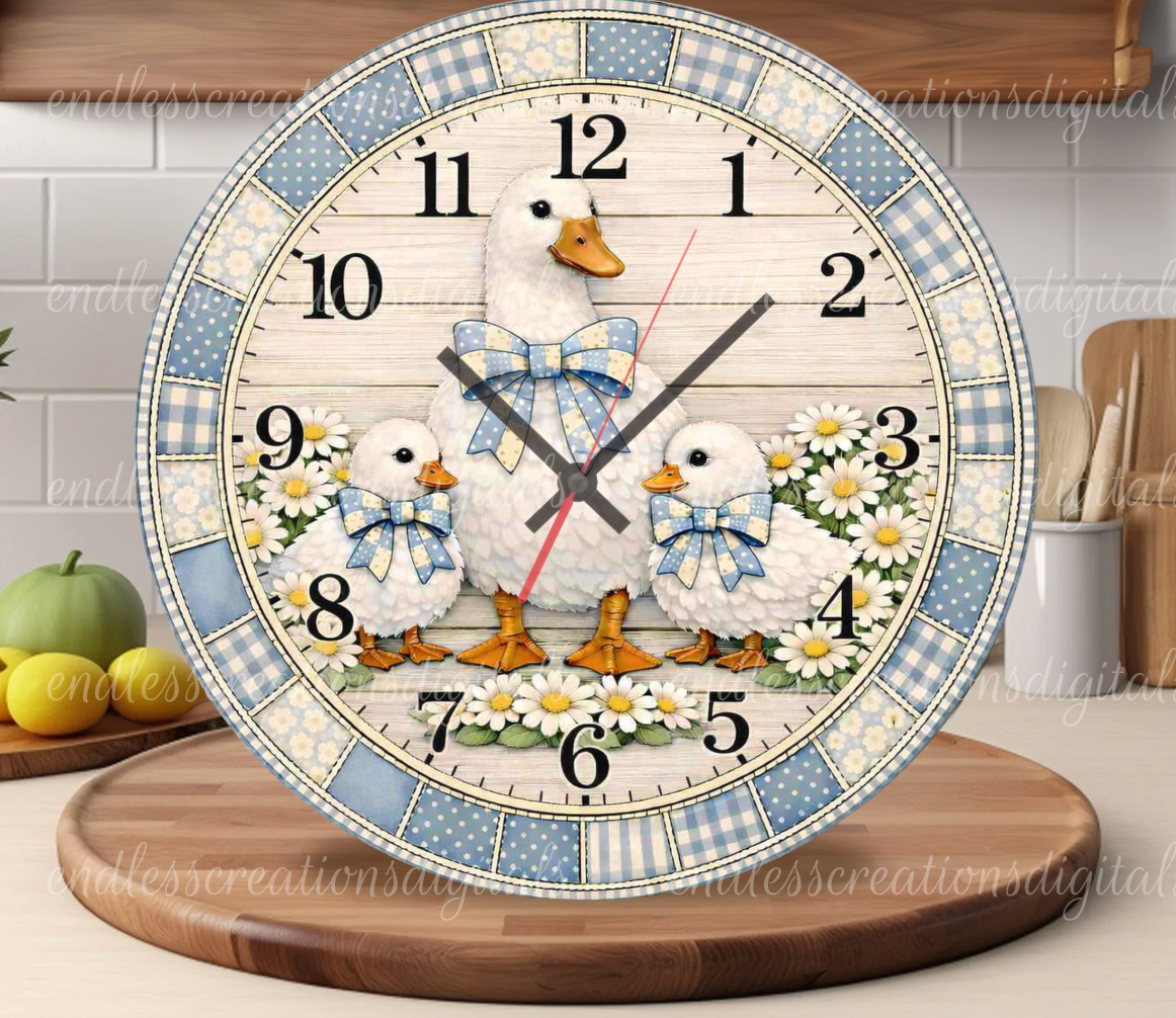 VINTAGE BLUE GOOSE ROUND/CLOCK DESIGN