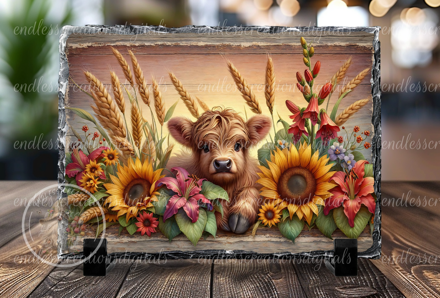 SUNFLOWER HIGHLAND COW