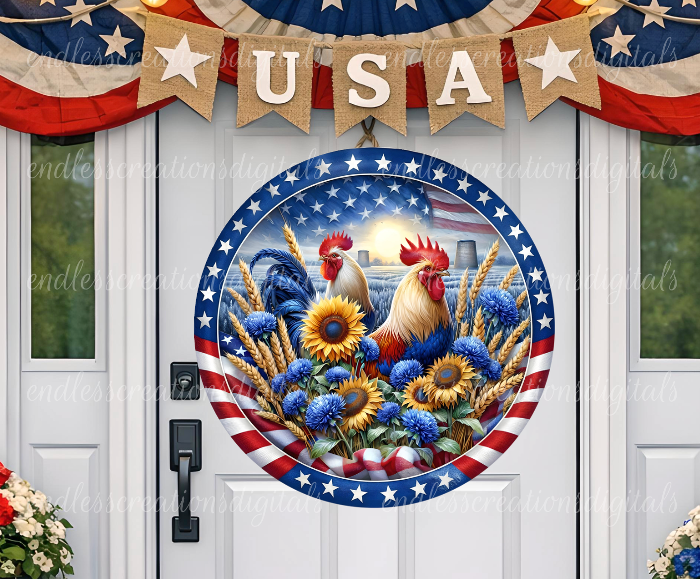 PATRIOTIC ROOSTERS BUNLDE OF 2