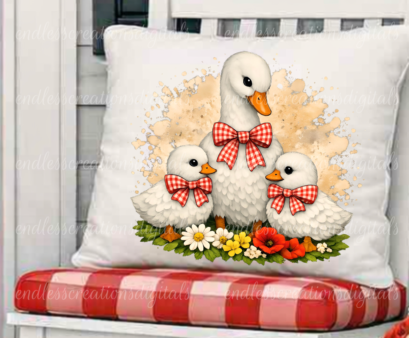 FARMHOUSE RED GOOSE DESIGN BUNDLE OF 3
