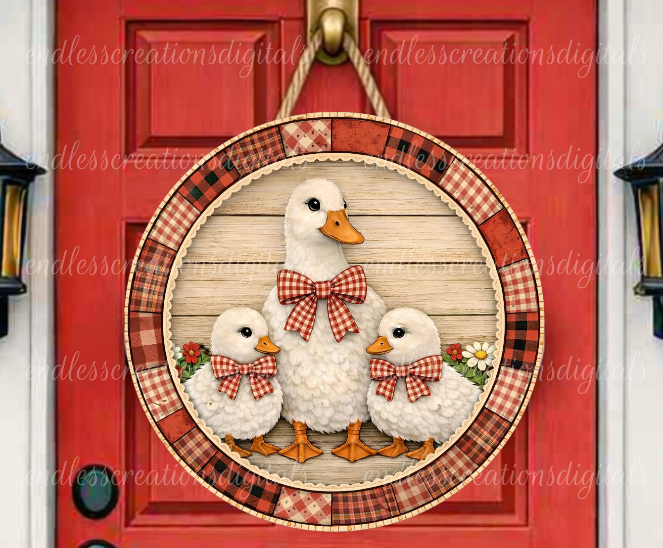 FARMHOUSE RED ROUND/CLOCK BUNDLE OF 2