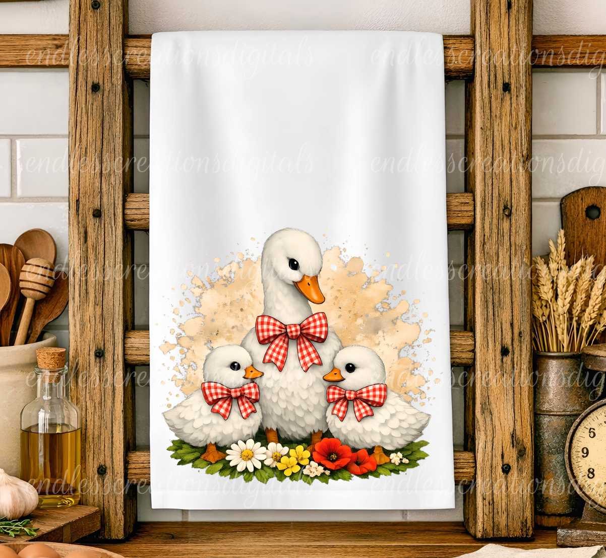 FARMHOUSE RED GOOSE DESIGN BUNDLE OF 3