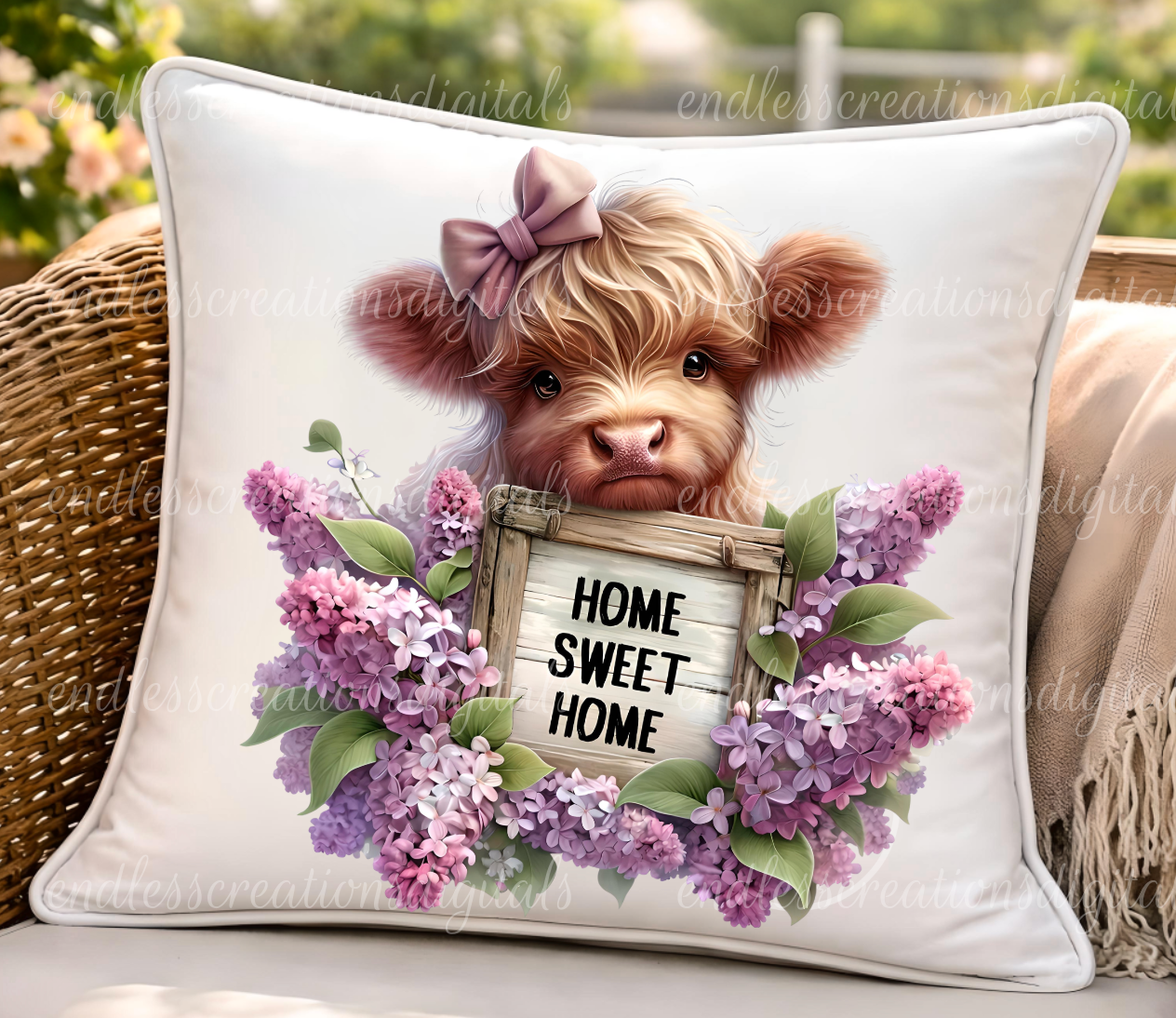 SPRING LILAC HIGHLAND COW