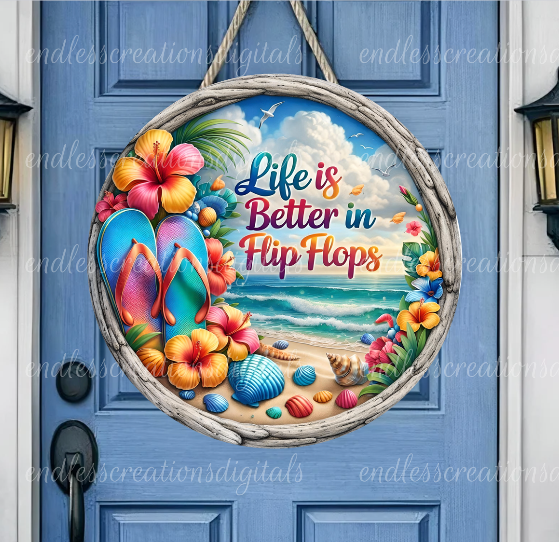 BEACH FLIP FLOPS ROUND/CLOCK DESIGN