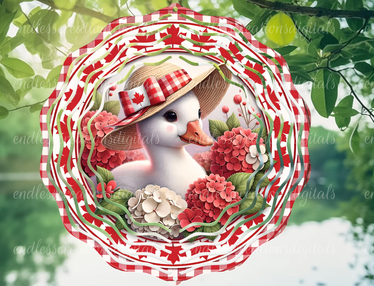 CANADA FLORAL GOOSE ROUND/CLOCK DESIGN BUNDLE OF 4
