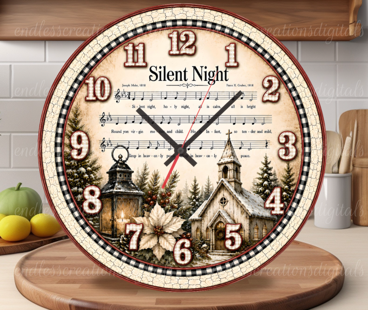 SILENT NIGHT ROUND/CLOCK DESIGN BUNDLE OF 3