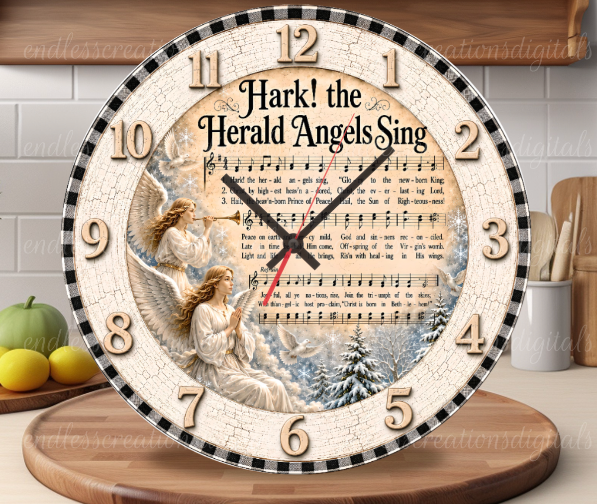 HARK THE HERALD ANGELS ROUND/CLOCK DESIGN BUNDLE OF 3