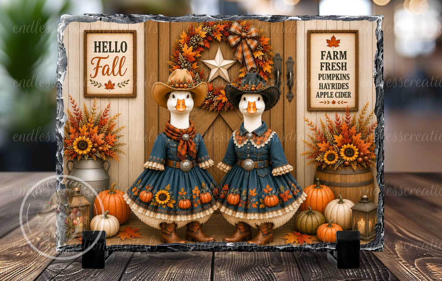 FALL COWGIRL ROUND/GARDEN FLAG BUNDLE OF 3