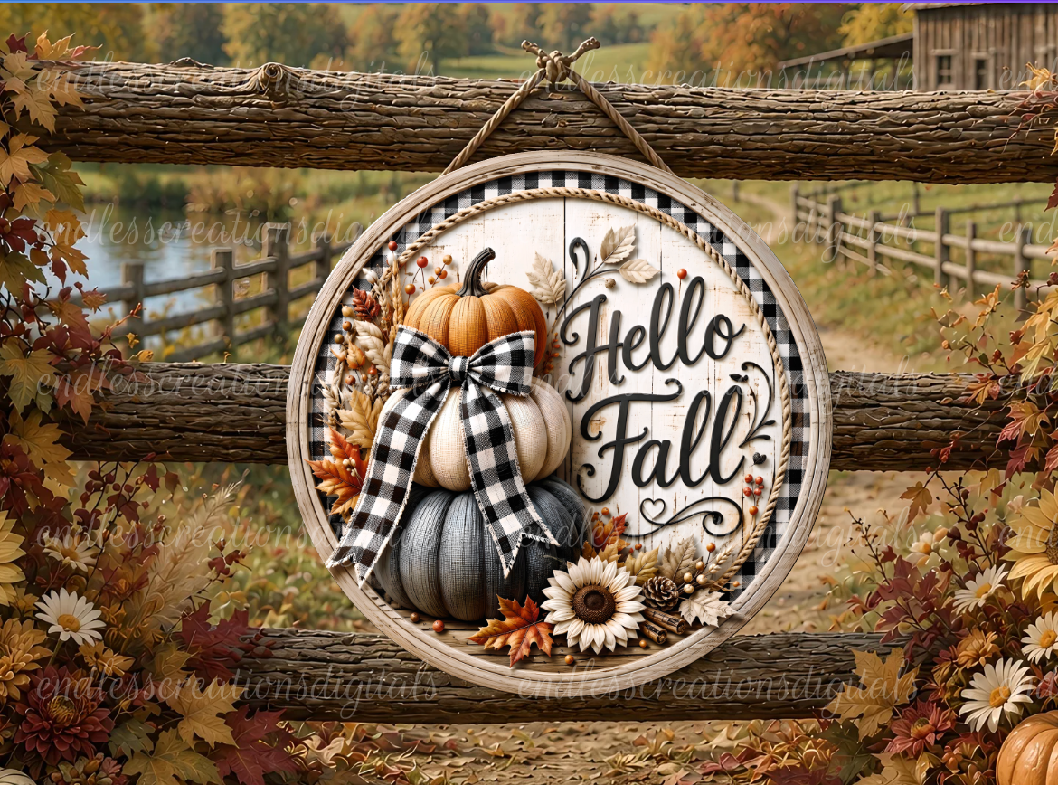 HELLO FALL STACKED PUMPKINS BUNDLE OF 4