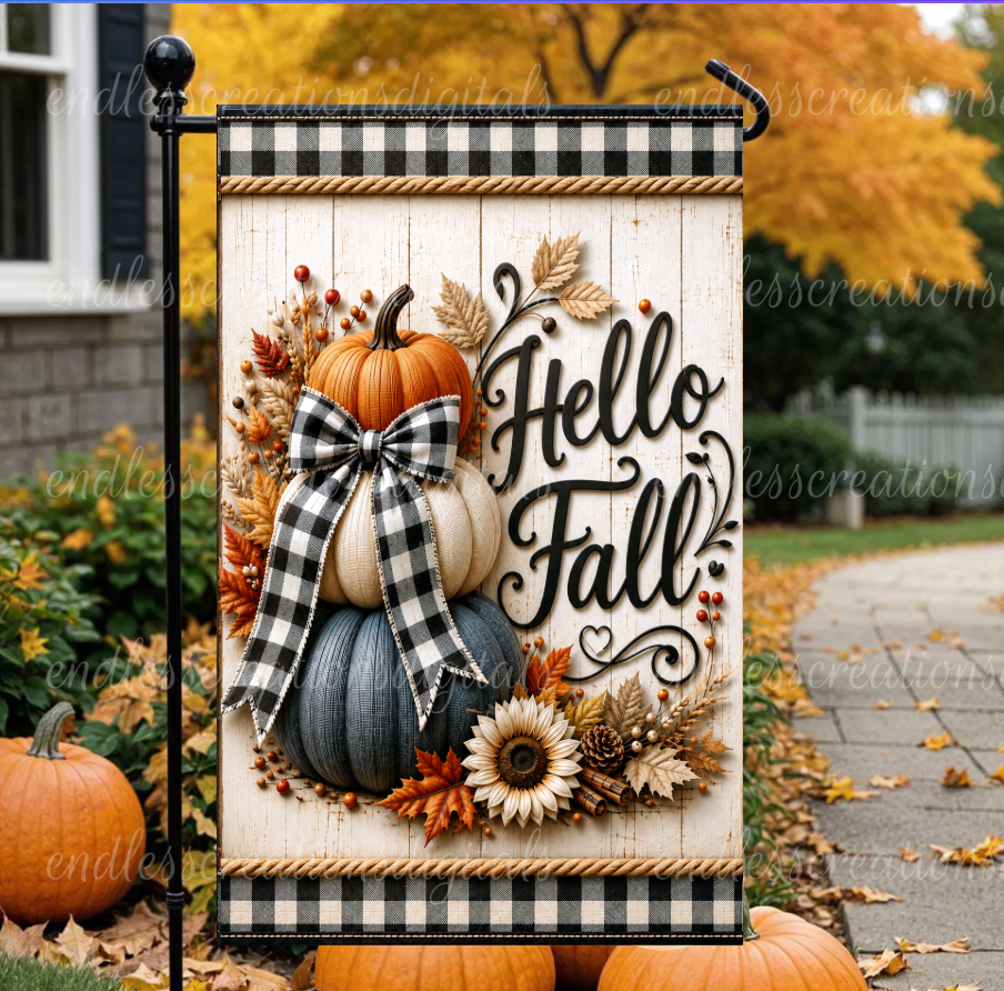 HELLO FALL STACKED PUMPKINS BUNDLE OF 4