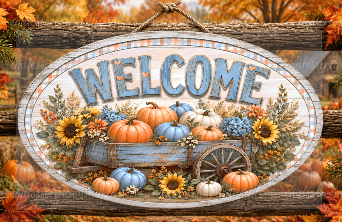 BLUE/ORANGE FALL HARVEST BUNDLE OF 6