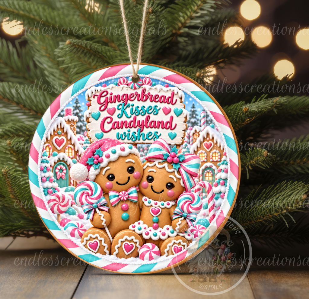 GINGERBREAD KISSES CANDYLAND WISHES ROUND ONLY