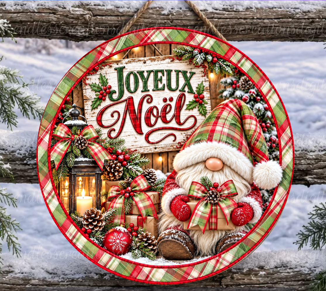 MERRY CHRISTMAS GNOME FRENCH BUNDLE OF 3