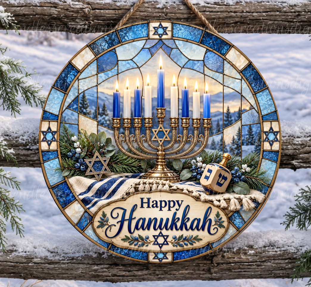 HAPPY HANUKKAH ROUND ONLY