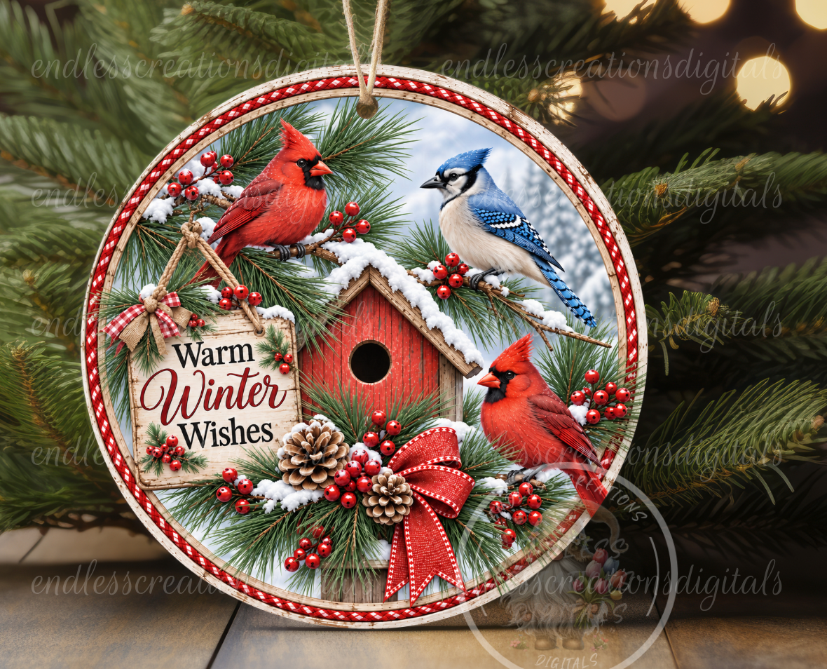 WARM WINTER WISHES ROUND ONLY