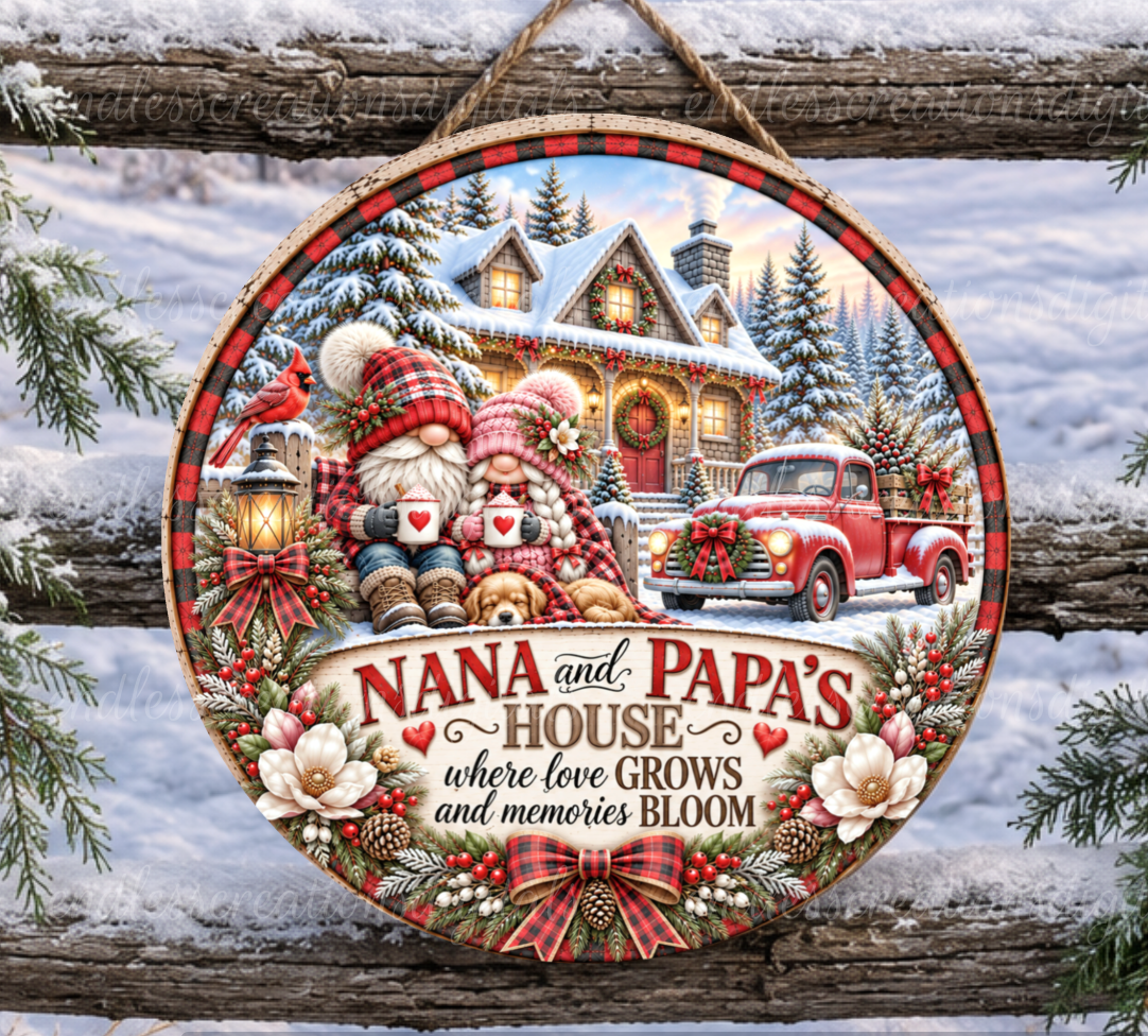 NANA AND PAPA'S HOUSE ROUND ONLY
