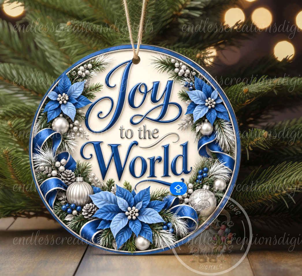 JOY TO THE WORLD BLUE ROUND ONLY