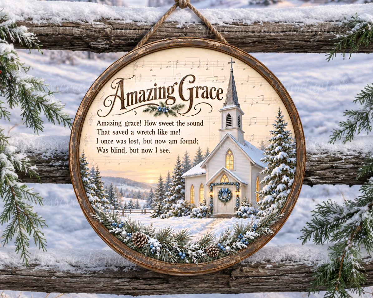 AMAZING GRACE CHRISTMAS BLUE ROUND ONLY