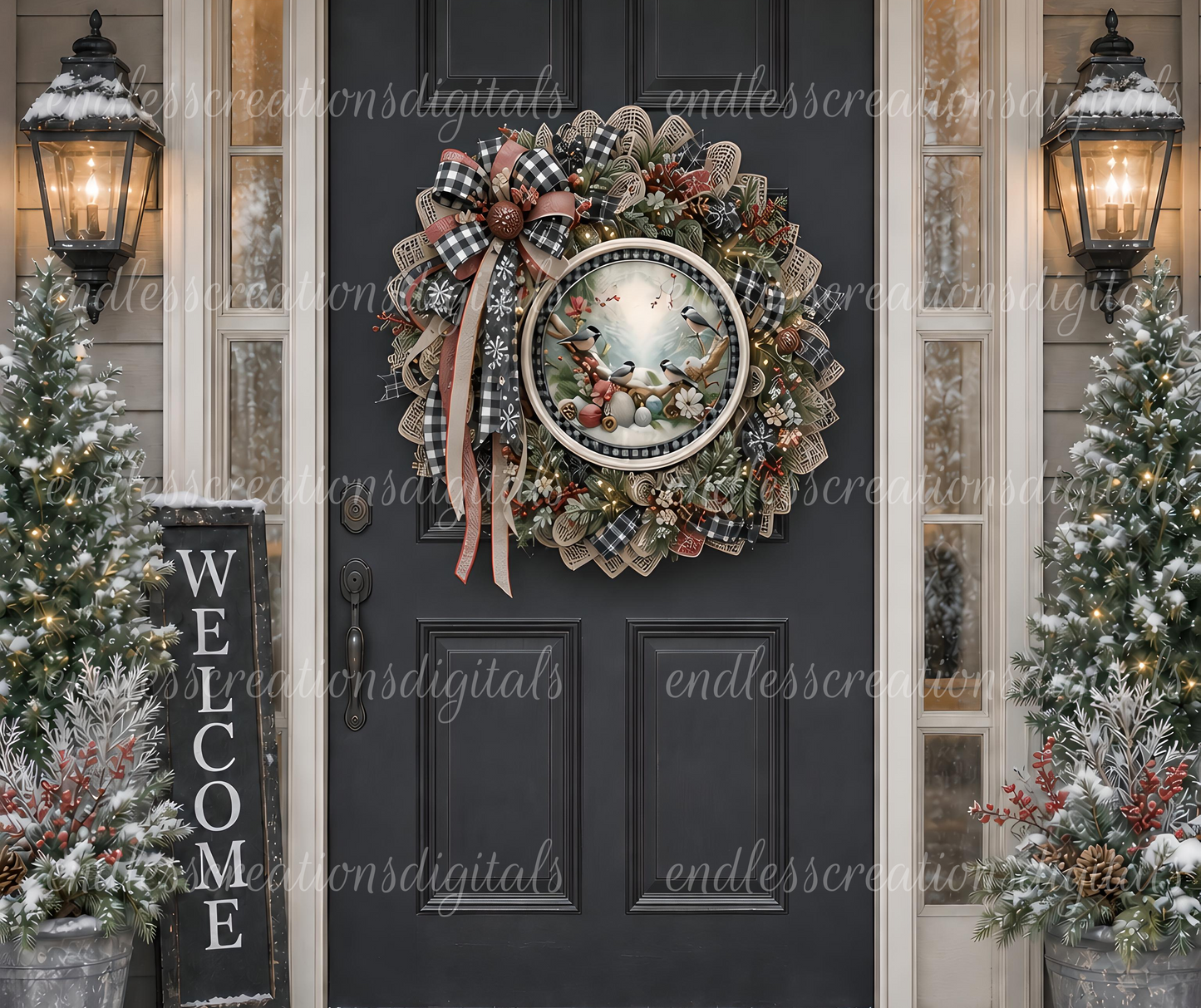 WINTER CHICKADEES ROUND/CLOCK DESIGN BUNDLE OF 3