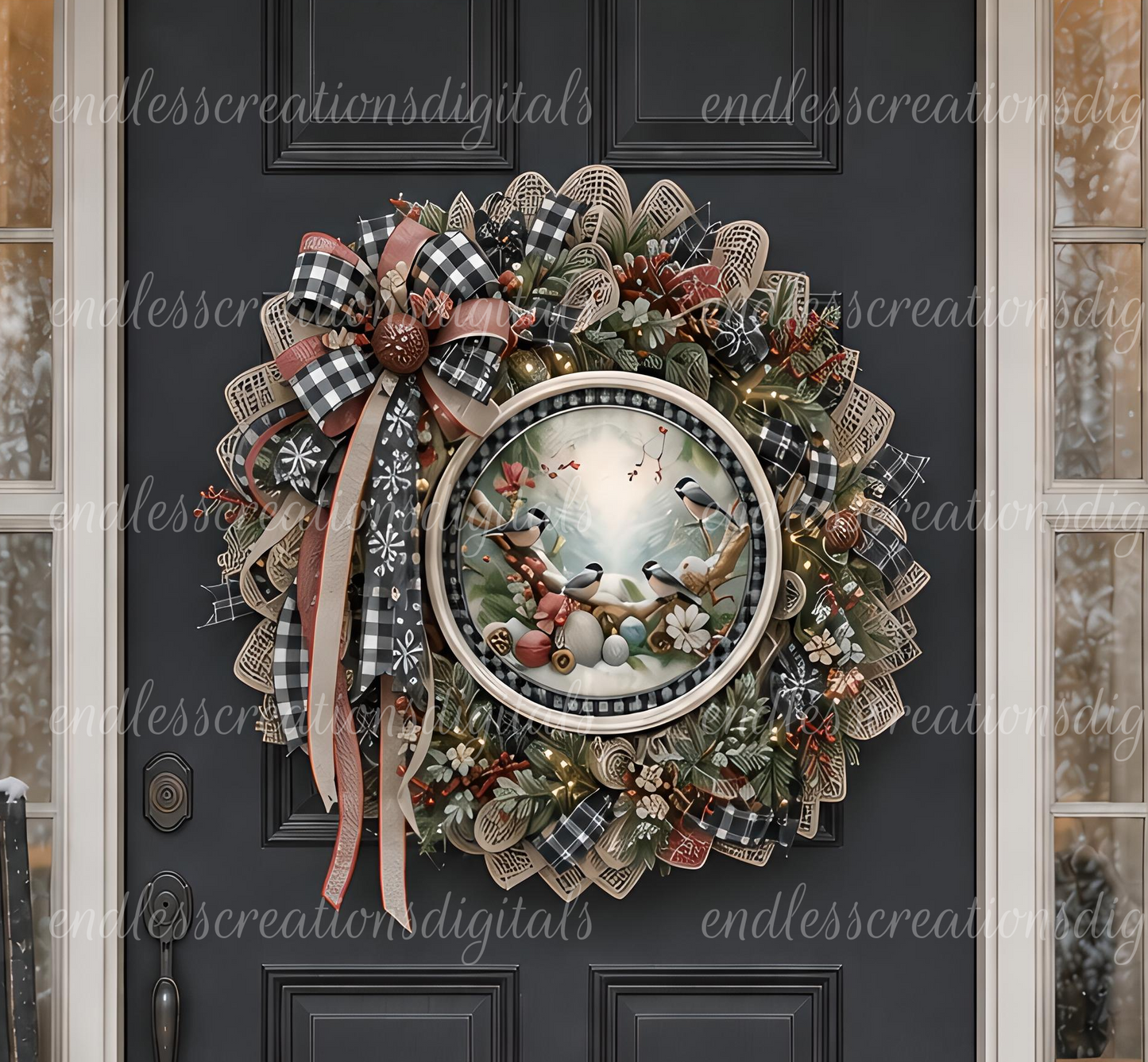 WINTER CHICKADEES ROUND/CLOCK DESIGN BUNDLE OF 3