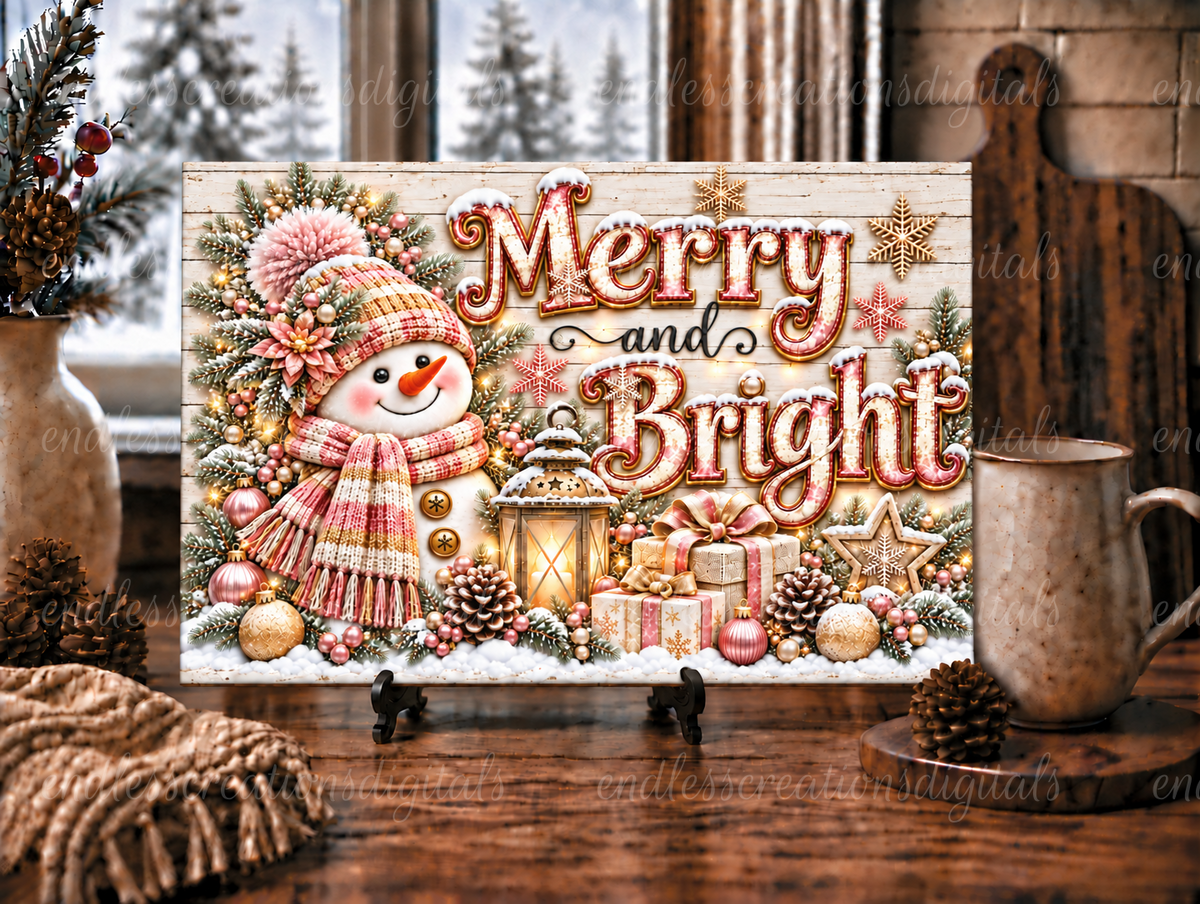 ROSE GOLD MERRY AND BRIGHT CUTTING BOARD/SLATE DESIGN