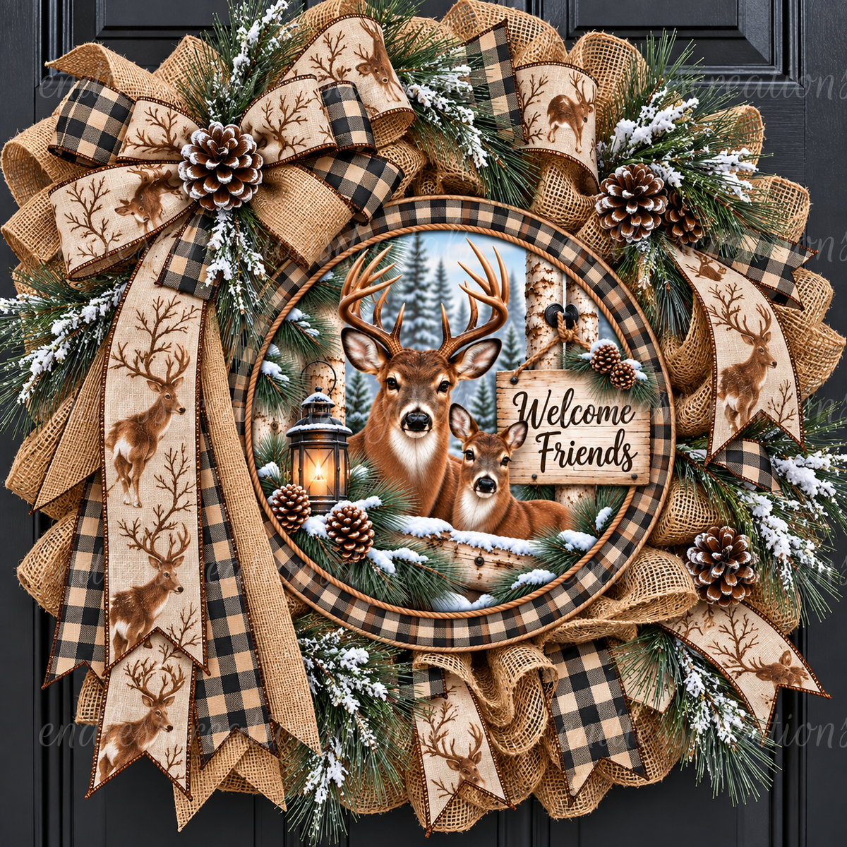 WINTER WELCOME DEER ROUND ONLY