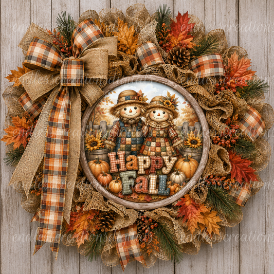 HAPPY FALL SCARECROW COUPLE