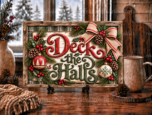 DECK THE HALLS CUTTING BOARD DESIGN
