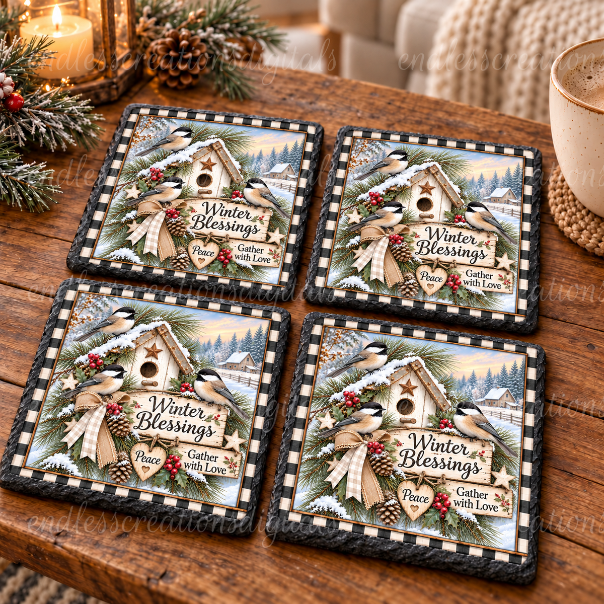 WINTER BLESSINGS CHICKADEES BUNDLE OF 6