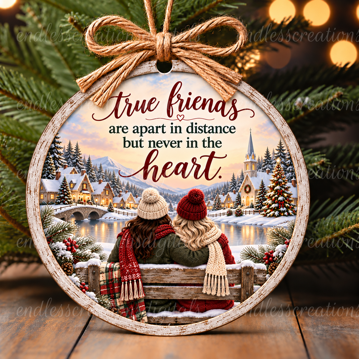 TRUE FRIENDS ORNAMENT ROUND
