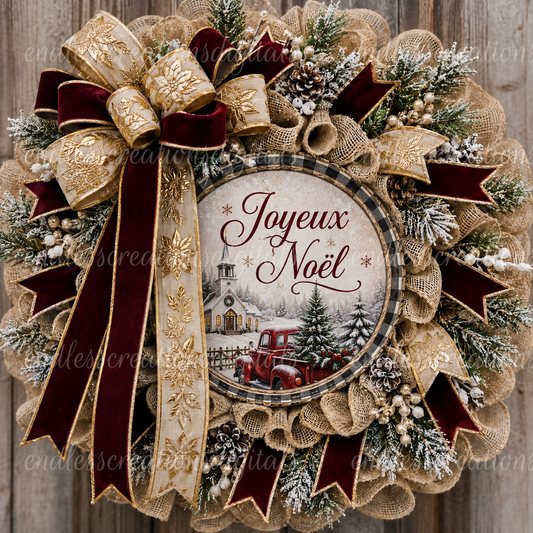 FRENCH VERSION MERRY CHRISTMAS TRUCK BUNDLE OF 3