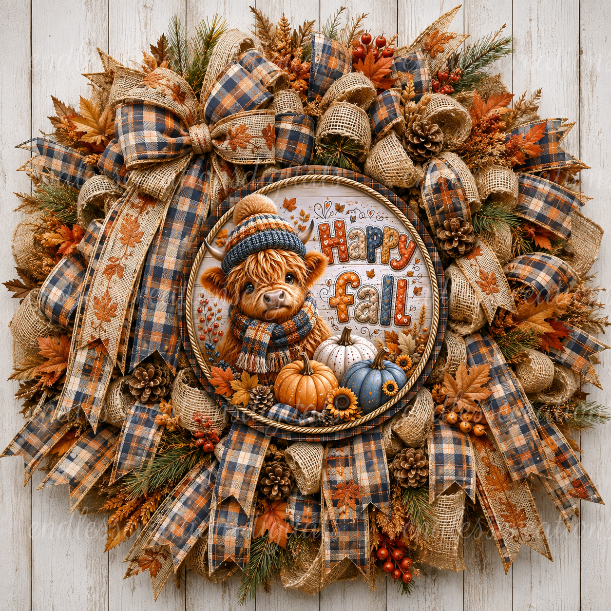 HAPPY FALL BABY HIGHLAND ROUND