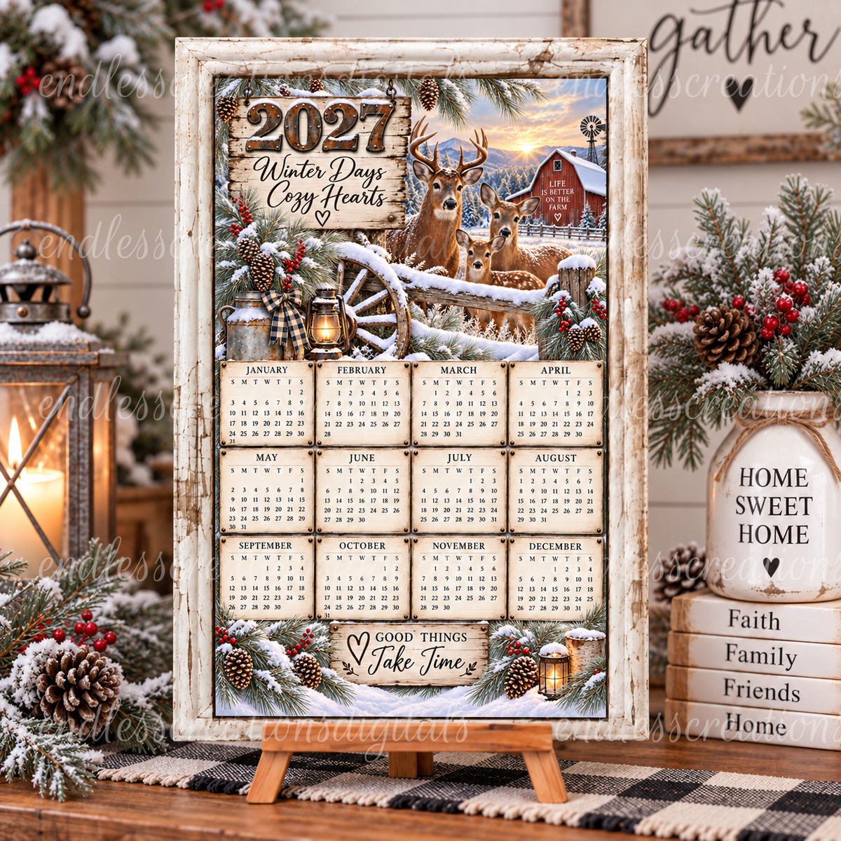 WINTER DEER CALENDAR