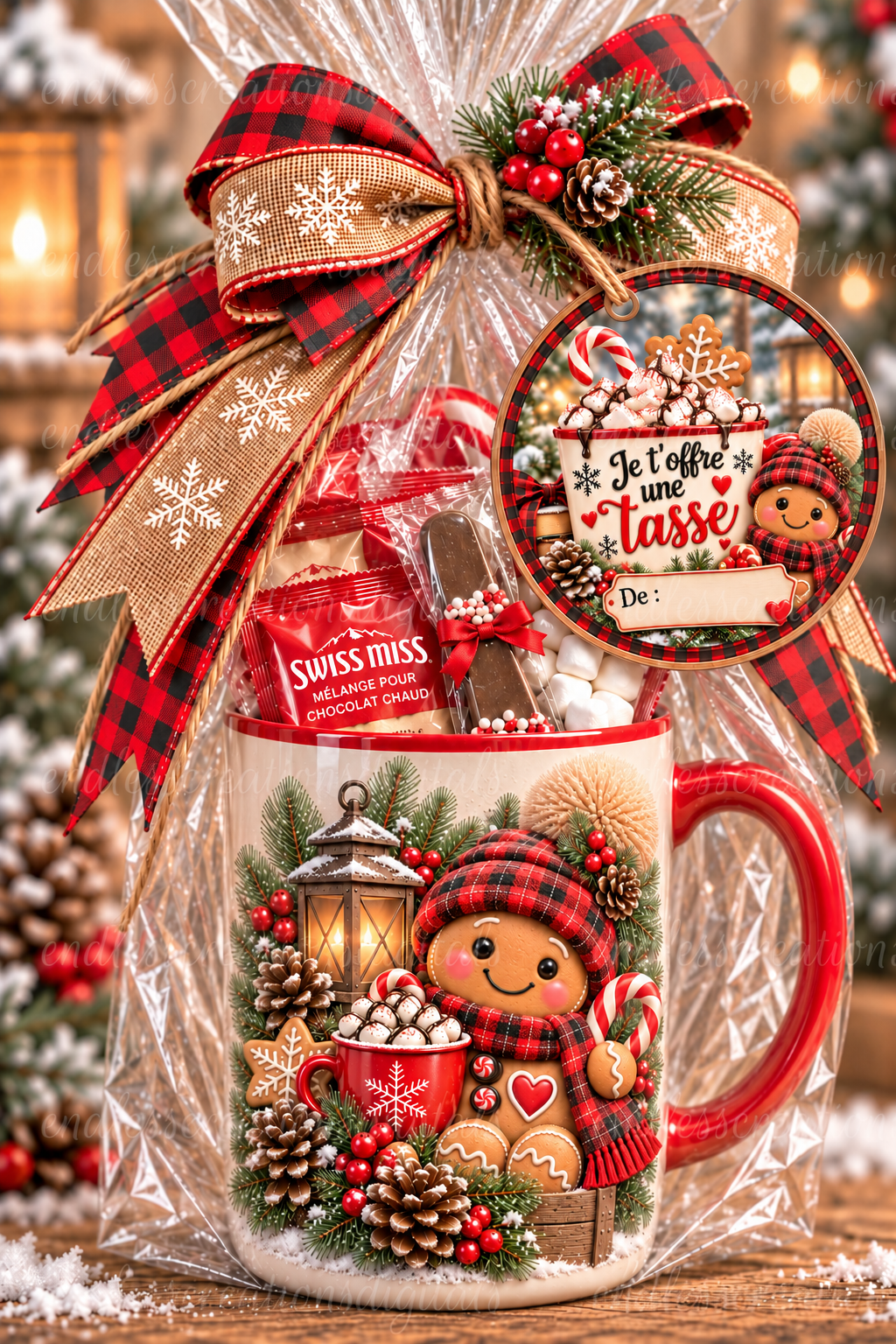 GINGERBREAD TRANSPARENCY GIFT TAG FRENCH VERSION