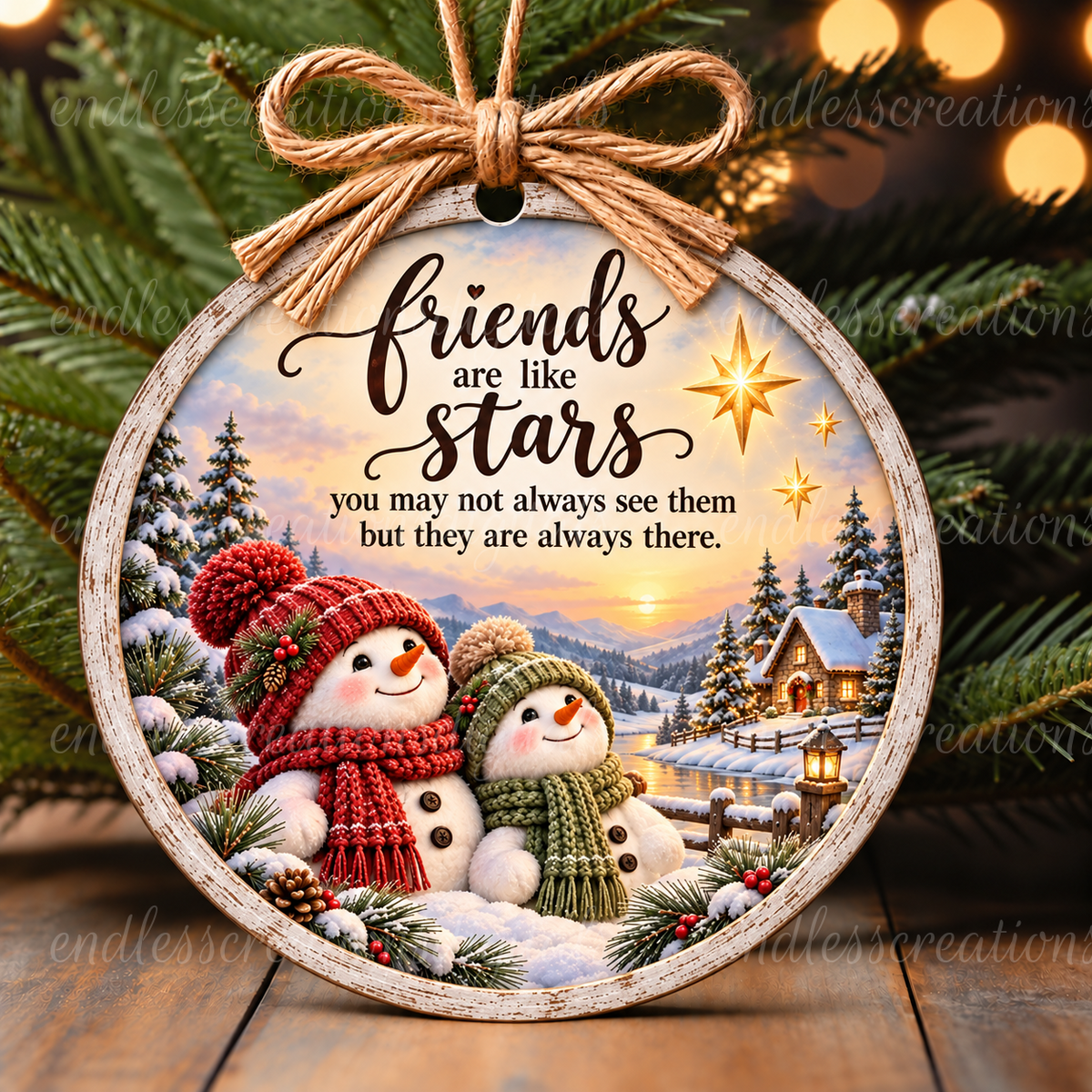 FRIENDS ARE STARS ORNAMENT ROUND
