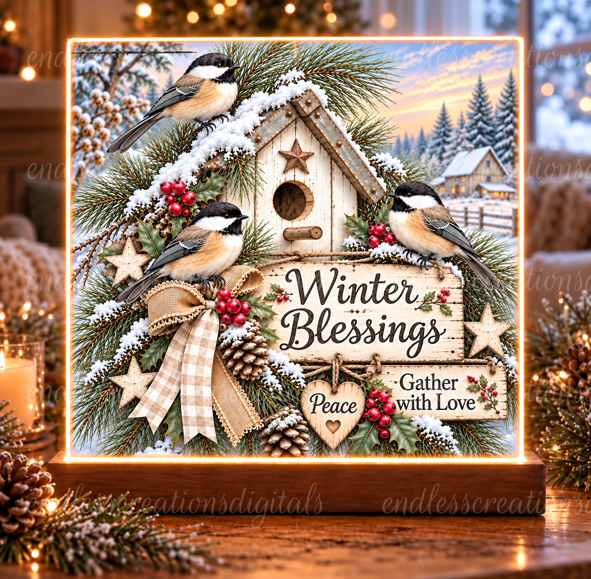 WINTER BLESSINGS CHICKADEES BUNDLE OF 6