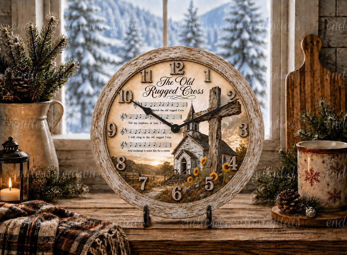 RUGGED CROSS CLOCK DESIGN