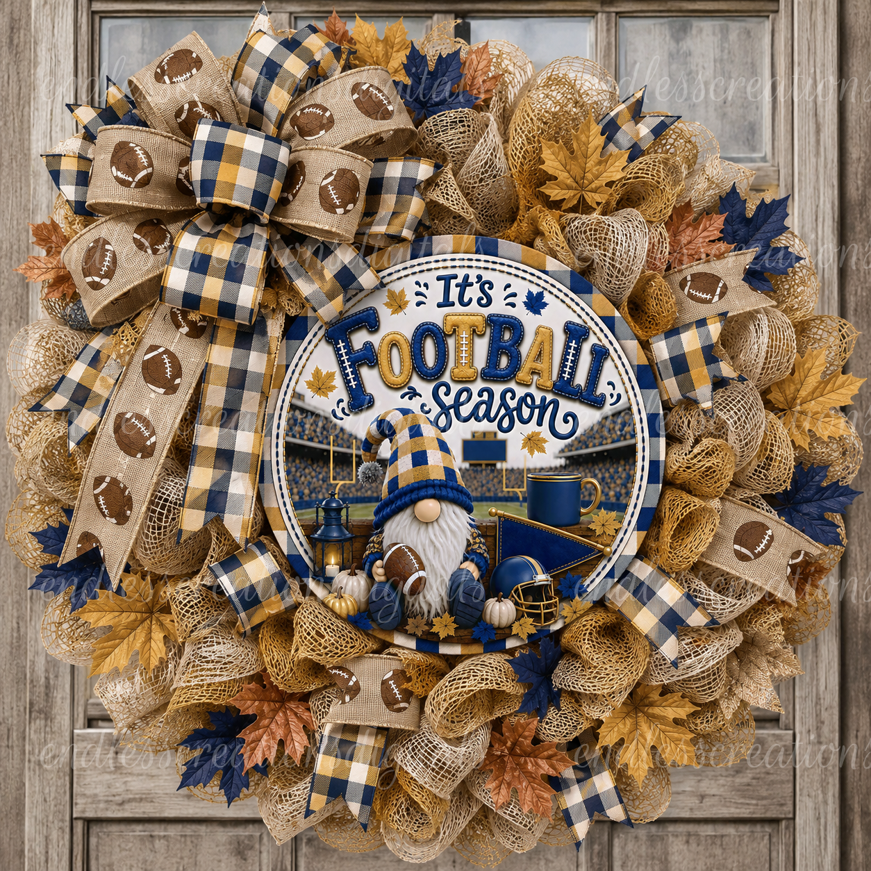BLUE/GOLD FOOTBALL GNOME ROUND
