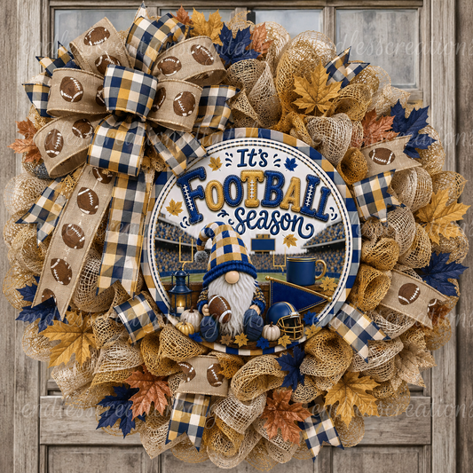 BLUE/GOLD FOOTBALL GNOME ROUND