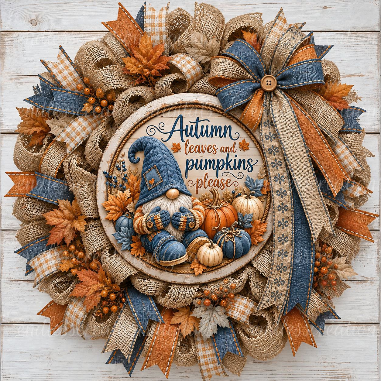 AUTUMN LEAVES GNOME ROUND ONLY
