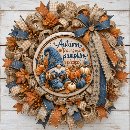 AUTUMN LEAVES GNOME ROUND ONLY