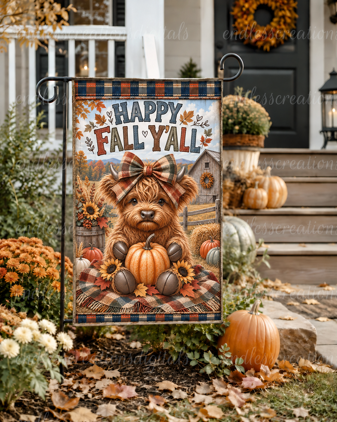 HAPPY FALL Y'ALL HIGHLAND GARDEN FLAG
